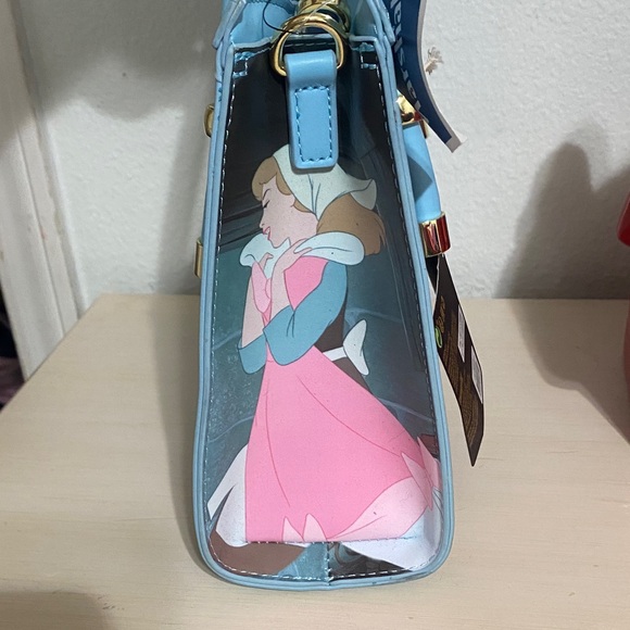 Disney Princess Light Blue Satchel with Gold Accents - Picture 4 of 4